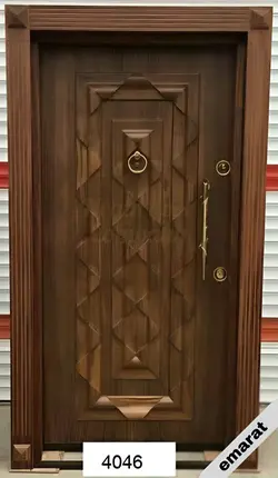 درب ضد سرقت | روکش گردو | برجسته | کد 4046