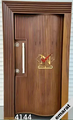 درب ضد سرقت | رویه گردو | CNC | کد 4144