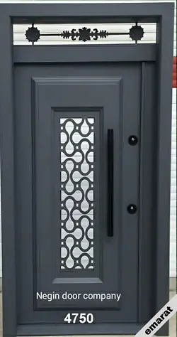 درب ضد سرقت | روکش MDF | برجسته اکونومی | شیشه خور | کد 4750