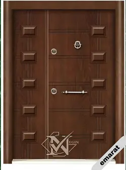 درب ضد سرقت | 1/5 لنگه | روکش گردو | برجسته اکونومی | کد 4100