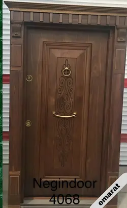 درب ضد سرقت | روکش گردو | برجسته اکونومی | کد 4068