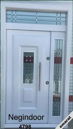 درب ضد سرقت | 1/5 لنگه | روکش فلز یا MDF | شیشه خور | کد 4798