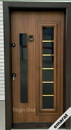 درب ضد سرقت | روکش گردو | PVC | برجسته اکونومی | کد 4136