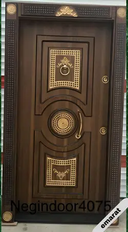 درب ضد سرقت | روکش گردو | برجسته اکونومی | کد 4075