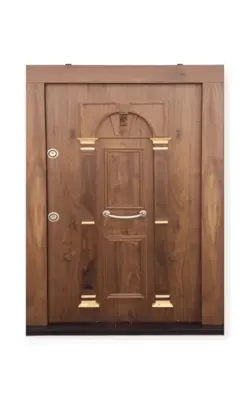 درب ضد سرقت | روکش گردو | برجسته اکونومی | کد 4056