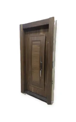 درب ضد سرقت | روکش گردو | برجسته اکونومی | کد 4037