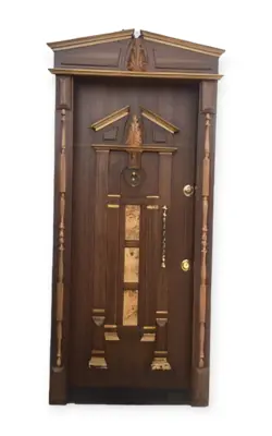 درب ضدسرقت روکش گردو برجسته لوکس کد 4074