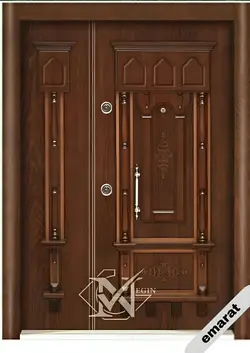 درب ضد سرقت | 1/5 لنگه | رویه گردو | برجسته لوکس | کد 4097