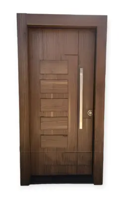 درب ضد سرقت | روکش گردو | برجسته اکونومی | کد 4081