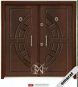 درب ضد سرقت | 2 لنگه | روکش راش | برجسته اکونومی | کد 4600