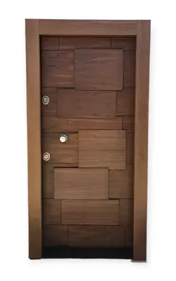 درب ضد سرقت | روکش گردو | برجسته اکونومی | کد 4084