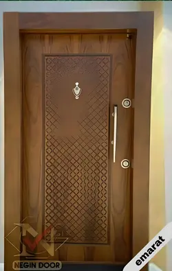 درب ضد سرقت | روکش گردو | CNC | کد 4423