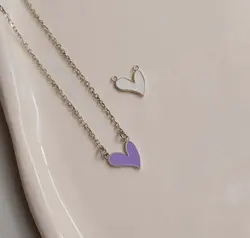 گردنبند قلب کج میناکاری