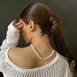 گردنبند نقره و مروارید و خورشید