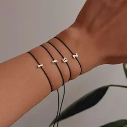 دستبند نقره حروف انگلیسی ریز