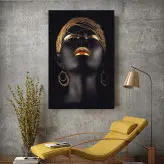 تابلو بوم طرح زن آفریقایی با کیفیت اورجینال ( 124-rosegold )