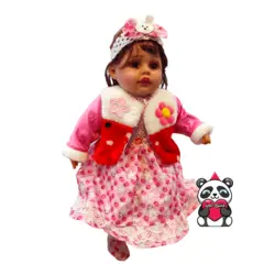 عروسک طرح سرامیک 20 اینچ جعبه گلی صورتی