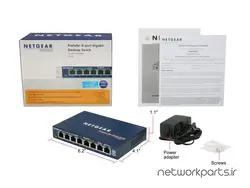 سوییچ نت گیر (Netgear) سری ProSafe مدل GS108 کد GS108NA دارای 8 پورت - تجهیزات شبکه