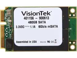 هارد درایو اس اس دی (SSD) ویژن تک (VisionTek) مدل 900613 ظرفیت 480 گیگابایت فرم فاکتور mSATA رابط SATA - تجهیزات شبکه