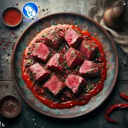 چنجه کباب بره با مرینیت چیلی مکزیکی