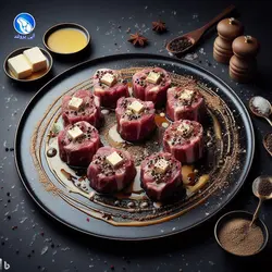چنجه کباب بره با مرینیت سیر و کره