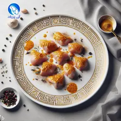 جوجه کبابی ران با استخوان زعفرانی
