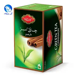 چای کیسه ای سبز با طعم دارچین گلستان ۲۵ عددی