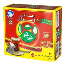 چای سیاه کیسه ای دوغزال قرمز 100 عدد