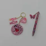 ست جذاب رزینی خودکار و جا کلیدی