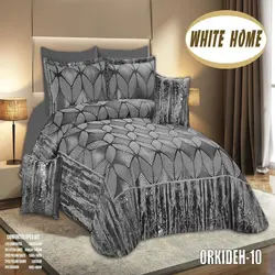 سرویس روتختی مخمل ویت هوم white home مدل ارکیده orkideh دونفره 8 تکه
