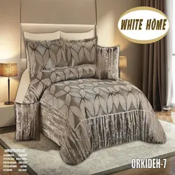سرویس روتختی مخمل ویت هوم white home مدل ارکیده orkideh دونفره 8 تکه