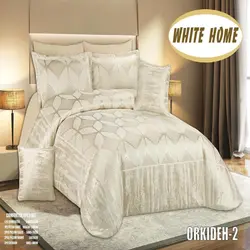 سرویس روتختی مخمل ویت هوم white home مدل ارکیده orkideh دونفره 8 تکه