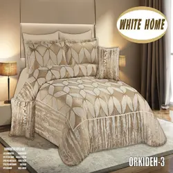 سرویس روتختی مخمل ویت هوم white home مدل ارکیده orkideh دونفره 8 تکه
