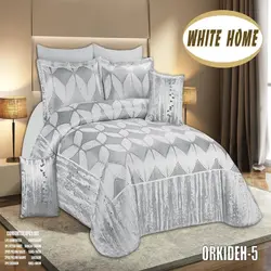 سرویس روتختی مخمل ویت هوم white home مدل ارکیده orkideh دونفره 8 تکه