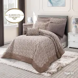 سرویس روتختی مخمل کاردلن kardelen مدل تایگر Tiger دونفره 8 تکه