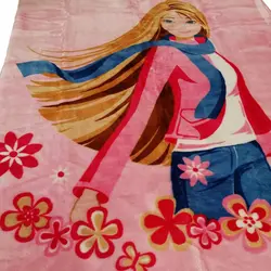 پتو گلبافت یکنفره عروسکی مدل باربی