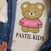 سه تیکه دخترانه لی طرحbear کت و شلوار لی تی شرت پنبه بسیار با کیفیت