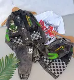 ست سه تیکه پسرانه لی گرم بالا کت شلوار و تیشرت