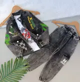 ست سه تیکه پسرانه لی گرم بالا کت شلوار و تیشرت