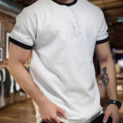 تیشرت آستین کوتاه مخمل کبریتی