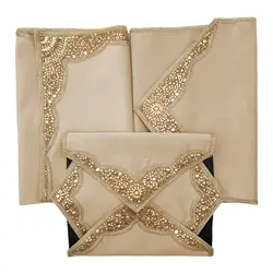 رومیزی مخمل سنگ دوز ست ۵ تیکه