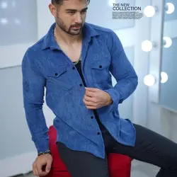 پیراهن مردانه آستین بلند مخمل کبریتی 708