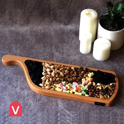 تخته سرو میوه و تنقلات مستطیلی چوبی مدل ساتوری