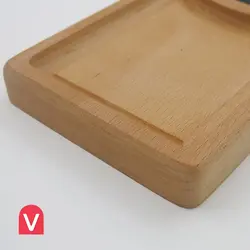 شیرینی خوری چوبی ناولی همراه با هولدر لیوان و فنجان