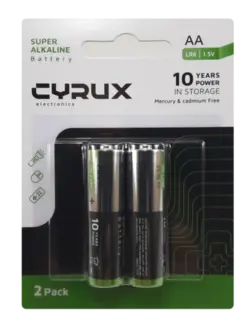 باتری قلمی سوپر آلکالاین سایروکس دو تایی | AA CYRUX - فروشگاه اینترنتی پاورالکترا