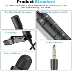 Boya میکروفون یقه ای با سیم بویا مدل BY-M1S