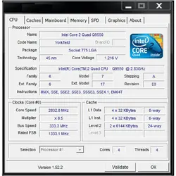 Intel Core2 Quad Q9550 2.83GHz 12MB LGA-775 Yorkfield TRAY CPU