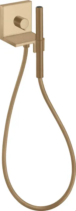 ست شیرآلات دوش تلفنی حمام هانس گروهه آلمان Hansgrohe Axor ShowerSolutions Handbrausemodul 120/120 eckig 10651 brushed bronze 10651140