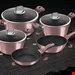 سرویس قابلمه ماهیتابه زیر لیوانی 10 پارچه برلینگر هاوس مجارستان BerlingerHaus 10-PIECE COOKWARE SET BERLINGER HAUS BH/6043 I-ROSE COLLECTION
