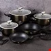 سرویس قابلمه ماهیتابه زیر لیوانی 13 پارچه برلینگر هاوس مجارستان BerlingerHaus 13-PIECE COOKWARE SET BH/6615 SHINY BLACK EDITION